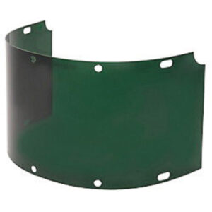 Fibre-Metal® by Honeywell High Performance® Model 4750 8" X 16 1/2" X .06" Green Shade 5 Injection Molded Propionate Wide View Faceshield For Use With FM70DC Dual Crown High Performance® Faceshield System