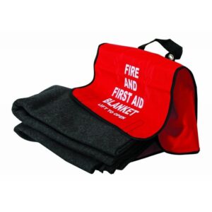 North® by Honeywell 62" X 80" Gray 90% Wool Lightweight Fire And First Aid Blanket With Red/Black Trimmed Cordura Bag