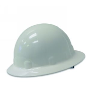 Fibre-Metal® by Honeywell White E1 Thermoplastic Full Brim Hard Hat With 8 Point Ratchet Suspension