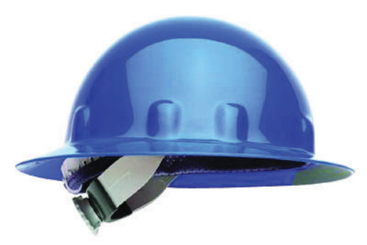 Fibre-Metal® by Honeywell Blue E1 Thermoplastic Full Brim Hard Hat With SwingStrap™ 8 Point Suspension 1 Fibre-Metal® by Honeywell Blue E1 Thermoplastic Full Brim Hard Hat With SwingStrap™ 8 Point Suspension