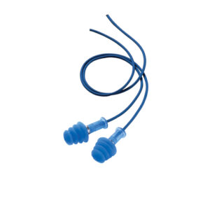 Howard Leight by Honeywell Multiple Use Fusion® Detectable 4-Flange Molded TPE (Thermoplastic Elastomer) Corded Earplugs With Translucent Blue Stem (1 Pair Per HearPack, 100 Pair Per Box)