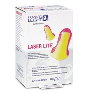 Howard Leight by Honeywell Single Use Laser-Lite® T-Shape Polyurethane Foam Uncorded Earplugs (500 Pair Per Leight Source 500 Dispenser Refill)
