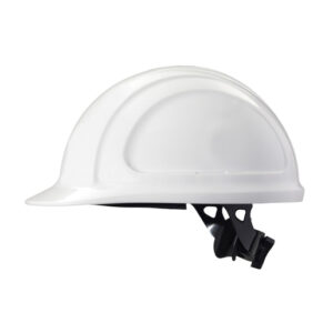North® By Honeywell White North Zone™ HDPE Cap Style Hard Hat With 4 Point Ratchet Suspension, Accessory Slots And Removable Brow Pad