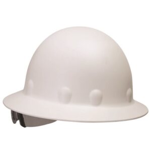 Fibre-Metal® by Honeywell White Roughneck® P1 Fiberglass High Heat Full Brim Hard Hat With SuperEight® Ratchet Suspension