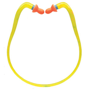 Howard Leight by Honeywell QB1HYG® Yellow And Orange Vinyl And Polypropylene Multi Position Molded Inner-Aural Banded Earplugs
