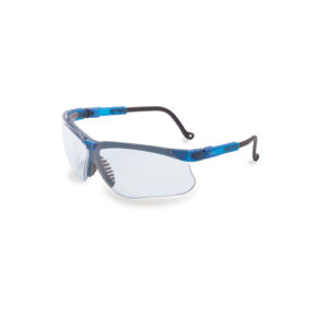 Uvex™ By Honeywell Genesis® Safety Glasses With Vapor Blue Polycarbonate Frame And Clear Polycarbonate Ultra-dura® Anti-Scratch Hard Coat Lens