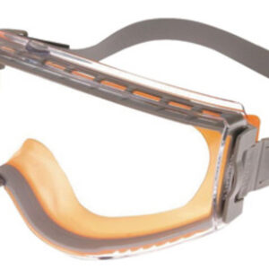 Uvex® by Honeywell Stealth® Impact Chemical Splash Goggles With Orange And Gray Frame, Clear Uvextreme® Anti-Fog Lens And Neoprene Headband