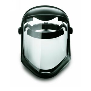 Uvex® by Honeywell Bionic® Black Matte Dual Position Headgear With Clear Uncoated Polycarbonate Faceshield And Built-In Chin Guard