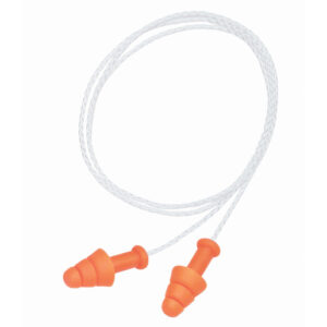 Howard Leight by Honeywell Multiple Use SmartFit® 3-Flange TPE (Thermoplastic Elastomer) Molded Corded Earplugs With Nylon Cord (1 Pair Per Paper Bag, 100 Pair Per Box)