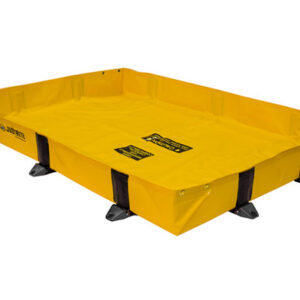 Justrite® 4' X 4' X 8" Rigid-Lock Quickberm® Lite Yellow PVC And Nylon Portable Emergency Spill Containment Berm With 79 gal Spill Capacity
