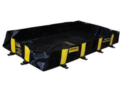 Justrite Manufacturing Co 4' X 5' X 12" QUICKBERM® Black And Yellow PVS Coated Fabric Rigid-Lock Spill Containment Berm With Spill Capacity Of 235 Gallons 1 Justrite Manufacturing Co 4' X 5' X 12" QUICKBERM® Black And Yellow PVS Coated Fabric Rigid-Lock Spill Containment Berm With Spill Capacity Of 235 Gallons