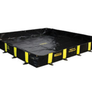 Justrite Manufacturing Co 8' X 8' X 12" QUICKBERM® Black And Yellow PVS Coated Fabric Rigid-Lock Spill Containment Berm With Spill Capacity Of 475 Gallons