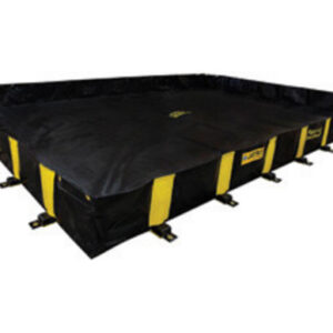 Justrite Manufacturing Co 12' X 20' X 12" QUICKBERM® Black And Yellow PVS Coated Fabric Rigid-Lock Spill Containment Berm With Spill Capacity Of 1795 Gallons