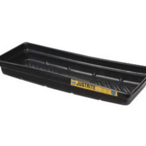 Justrite® 46" X 16" X 5 1/2" EcoPolyBlend™ Black Recycled Polyethylene Lightweight Low-Profile Spill Tray With 12 Gallon Spill Capacity