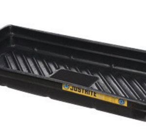 Justrite® 38" X 26" X 5 1/2" EcoPolyBlend™ Black Recycled Polyethylene Lightweight Low-Profile Spill Tray With 20 Gallon Spill Capacity