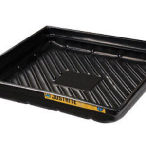 Justrite® 37 3/4" X 34" X 5 1/2" EcoPolyBlend™ Black Recycled Polyethylene Lightweight Low-Profile Spill Tray With 23 Gallon Spill Capacity