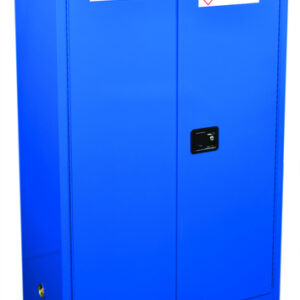 Justrite® 45 Gallon Royal Blue Sure-Grip® EX 18 Gauge CR Steel Hazardous Material Safety Cabinet With (2) Adjustable Shelves And (2) Self-Closing Doors