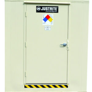 Justrite® 80 Gallon Bone Heavy Gauge Steel 2-Hour Fire-Rated 4-Drum Outdoor Safety Locker With (1) Self Closing Door (For Flammables And Combustibles)