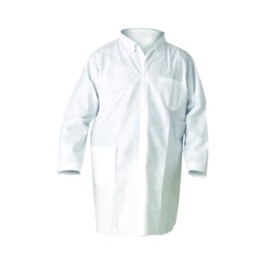 Kimberly-Clark Professional* Medium White KleenGuard* A20 SMS Disposable Breathable Particle Protection Lab Coat/Lab Jacket