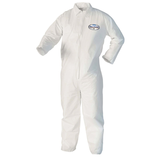 Kimberly-Clark Professional* Large White KleenGuard* A40 Microporous Film Laminate Disposable Liquid And Particle Bib Overalls/Coveralls 1 Kimberly-Clark Professional* Large White KleenGuard* A40 Microporous Film Laminate Disposable Liquid And Particle Bib Overalls/Coveralls