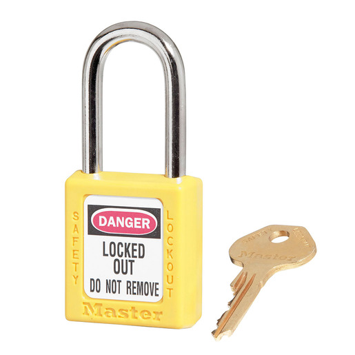 Master Lock® Yellow Thermoplastic Zenex™ 6 Pin Tumbler Padlock Steel Shackle 1 Master Lock® Yellow Thermoplastic Zenex™ 6 Pin Tumbler Padlock Steel Shackle