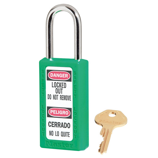 Master Lock® Green Thermoplastic Zenex™ 6 Pin Tumbler Padlock Steel Shackle 1 Master Lock® Green Thermoplastic Zenex™ 6 Pin Tumbler Padlock Steel Shackle