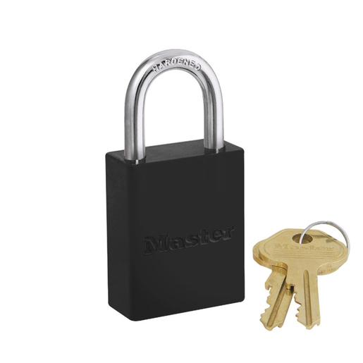 Master LockĀ® Black Aluminum 5 Pin Tumbler Padlock Boron Alloy Shackle 1 Master LockĀ® Black Aluminum 5 Pin Tumbler Padlock Boron Alloy Shackle