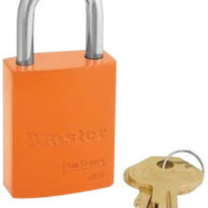Master Lock® Orange 1 9/16" X 1 15/16" High-Visibility Aluminum Safety Lockout Padlock With 1 1/16" Shackle (6 Locks Per Set, Keyed Differently)