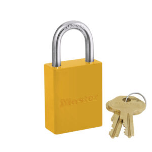Master Lock® Yellow Aluminum 5 Pin Tumbler Padlock Boron Alloy Shackle