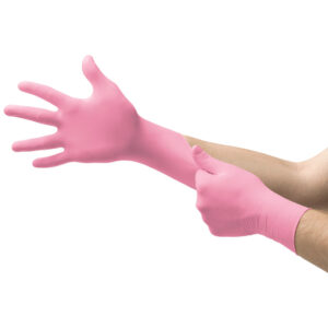 Microflex® Large Pink 9.6" ColorTouch® 5.9 mil Latex-Free Latex Ambidextrous Non-Sterile Medical Grade Powder-Free Disposable With Textured Finish, Standard Examination Beaded Cuff And Polymer Coating(100 Gloves Per Dispenser Box)