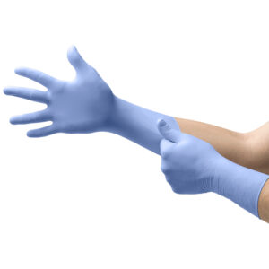 Microflex® Large Blue 11.4" FreeForm® EC 4.7 mil Nitrile Ambidextrous Non-Sterile Medical Grade Powder-Free Disposable Gloves With Textured Finger Tip Finish, Extended Beaded Cuff And Polymer Coating(50 Each Per Box)