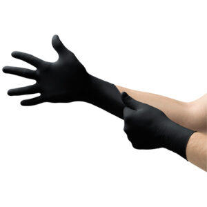 Microflex® Small Black 9.645" MidKnight™ 4.7 mil Nitrile Ambidextrous Non-Sterile Medical Grade Powder-Free Disposable Gloves With Fully Textured Finish And Standard Examination Beaded Cuff (100 Each Per Box)