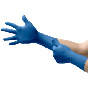 Microflex® Large Custom Blue 11.417" UltraSense® EC 3.5 mil Nitrile Ambidextrous Non-Sterile Medical Grade Powder-Free Disposable Gloves With Textured Finger Tip Finish And Extended Beaded Cuff (100 Each Per Box)