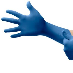 Microflex® Medium Custom Blue 11.417" UltraSense® EC 3.5 mil Nitrile Ambidextrous Non-Sterile Medical Grade Powder-Free Disposable Gloves With Textured Finger Tip Finish And Extended Beaded Cuff (100 Each Per Box)