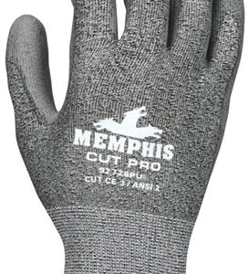 Memphis Glove Small Gray Memphis Cut Pro™ 18 Gauge HPPE Cut Resistant Gloves With Knit Wrist And Polyurethane Coating