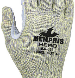 Memphis Glove X-Large Multicolored Hero™ 7 Guage DuPont™ Kevlar®, Nylon And Stainless Steel Cut Resistant Gloves With Knit Wrist And White Leather Coating On Palm