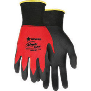 Memphis 2X Ninja® BNF 18 Gauge Black Foam Nitrile Palm And Fingertip Coated Work Gloves With Nylon And Spandex® Liner And Knit Wrist