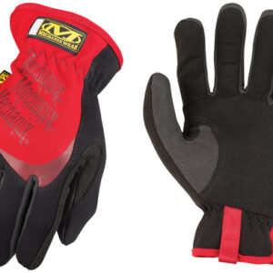Mechanix Wear® Small Black And Red FastFit® Full Finger Synthetic Leather Mechanics Gloves With Elastic Cuff, Spandex® Padded Back, Stretch Panels