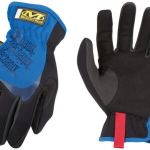 Mechanix Wear® Small Black And Blue FastFit® Full Finger Synthetic Leather Mechanics Gloves With Elastic Cuff, Spandex® Padded Back, Stretch Panels