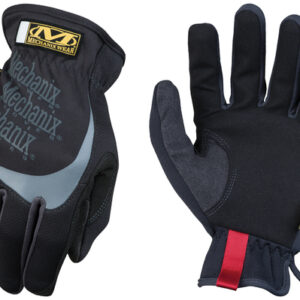 Mechanix Wear® Small Black And Gray FastFit® Full Finger Synthetic Leather Mechanics Gloves With Elastic Cuff, Spandex® Padded Back, Stretch Panels