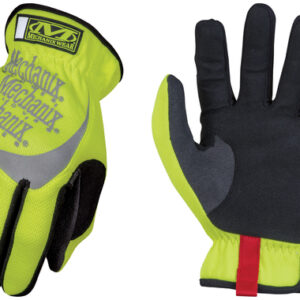 Mechanix Wear® Small Hi-Viz Yellow FastFit® Full Finger Synthetic Leather Mechanics Gloves With Elastic Cuff, 3M® Scotchlite™ Reflective Ink Increases Visibility