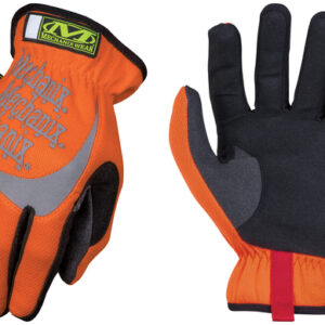 Mechanix Wear® Small Hi-Viz Orange FastFit® Full Finger Synthetic Leather Mechanics Gloves With Elastic Cuff, 3M® Scotchlite™ Reflective Ink Increases Visibility