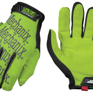 Mechanix Wear® Small Hi-Viz Yellow Safety Original® Full Finger Synthetic Leather Mechanics Gloves With Hook And Loop Cuff, Clarino® Synthetic Leather Padded Palm, Reinforcement Panels And 3M® Scotchlite™ Reflective Ink Graphic Pattern Print