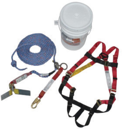 MSA X-Large Roofer's Kit (Includes X-Large Workman® Vest-Style Harness With Qwik-Fit Leg Straps, 25' Rope Lifeline With Trailing Rope Grab, Roof Anchor And Storage Bag)