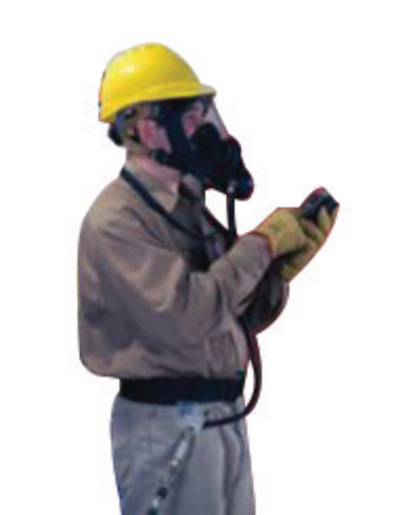 MSA PremAire® Cadet Supplied Air Respirator With Medium Hycar™ Rubber Advantage® 4000 Facepiece, Net Head Harness, Push-To-Connect Firehawk® MMR, 30" IP Hose