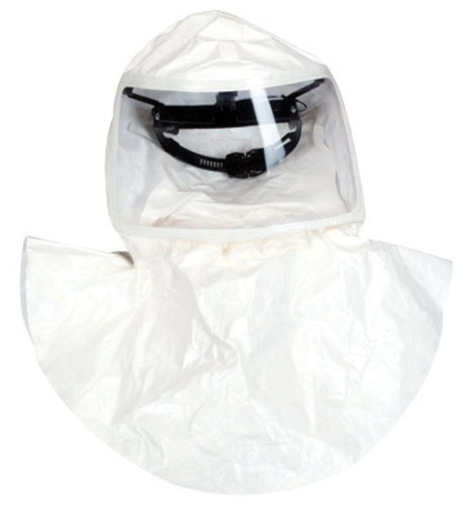 MSA Tychem® QC White Single Bibbed Hood With Suspension (For Use With OptimAir® TL Powered Respirator) (4 Per Pack)
