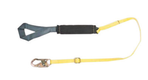 MSA 6' ArcSafe® 1 3/4'' Nylon Web Twin Leg Energy-Absorbing Adjustable Lanyard With Hitch Loop Harness Connection And (2) 36C Snap Hook Anchorage Connection