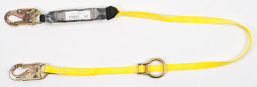 MSA 6' Workman® Single Leg Energy-Absorbing Adjustable Lanyard With 36C Snap Hook Harness, Anchorage Connections And Tie-Back Connection