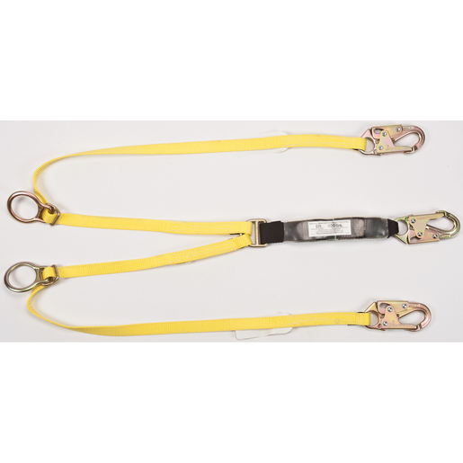 MSA 6' Workman® Twin-Leg Tie-Back Energy-Absorbing Lanyard With 36C Snap Hook Harness And Anchorage Connections