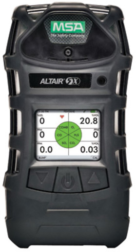MSA ALTAIR® 5X Portable Combustible Gas, Carbon Monoxide, Hydrogen Sulphide And Oxygen Monitor With Rechargeable Battery, Color Display, Pump, Sampling Line And Probe